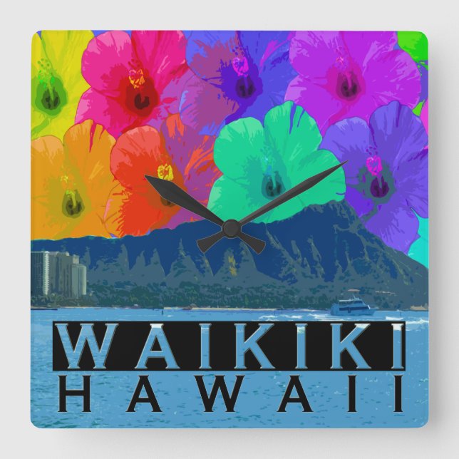 Waikiki Fyrkantig Klocka (Framsida)