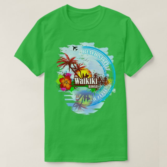 Waikiki Hawaii 1 T Shirt (Design framsida)