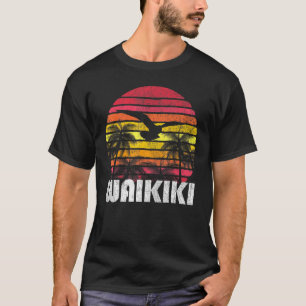 Waikiki Hawaii 70-talets surfing Beach-Surfa T Shirt