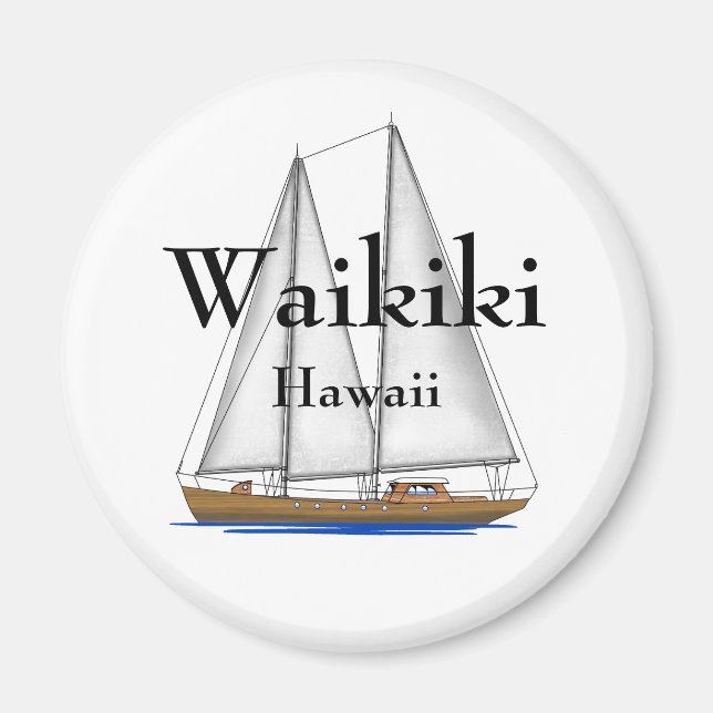 Waikiki Hawaii Magnet (Framsidan)