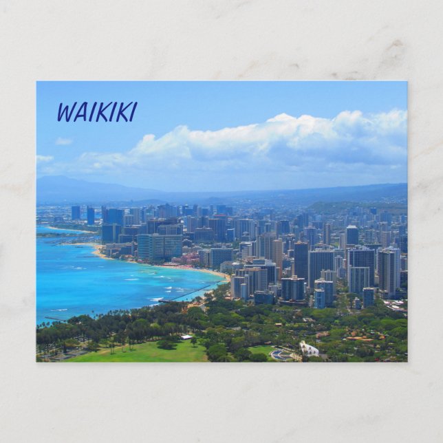Waikiki Hawaii Postcard Vykort (Framsida)