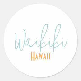 Waikiki, Hawaii Resminner Runt Klistermärke