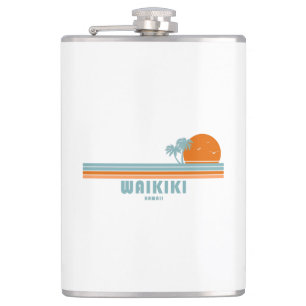 Waikiki Hawaii Sol Handflatan Träd Fickplunta