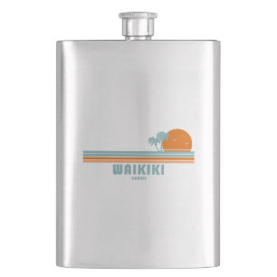 Waikiki Hawaii Sol Handflatan Träd Fickplunta
