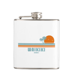 Waikiki Hawaii Sol Handflatan Träd Fickplunta