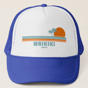 Waikiki Hawaii Sol Handflatan Träd Keps
