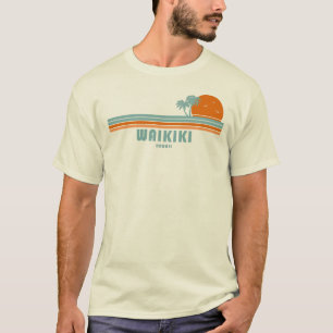 Waikiki Hawaii Sol Handflatan Träd T Shirt