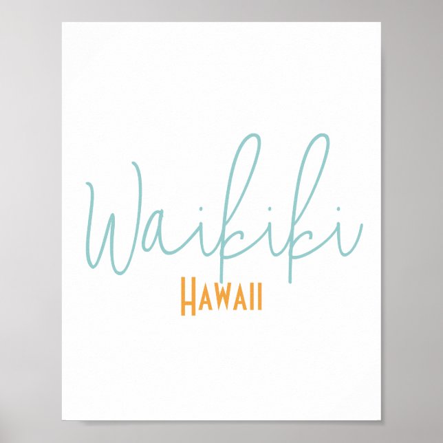 Waikiki Hawaii Souvenir Poster (Framsidan)
