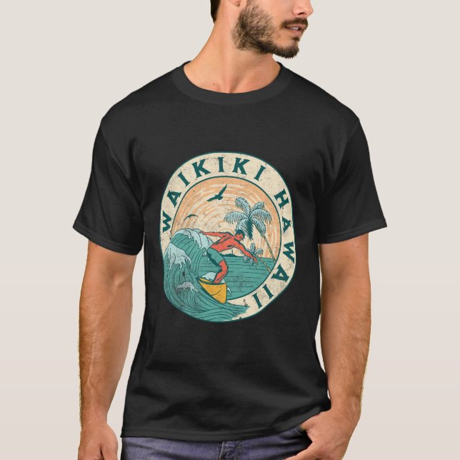 Waikiki Hawaii  T Shirt (Framsida)