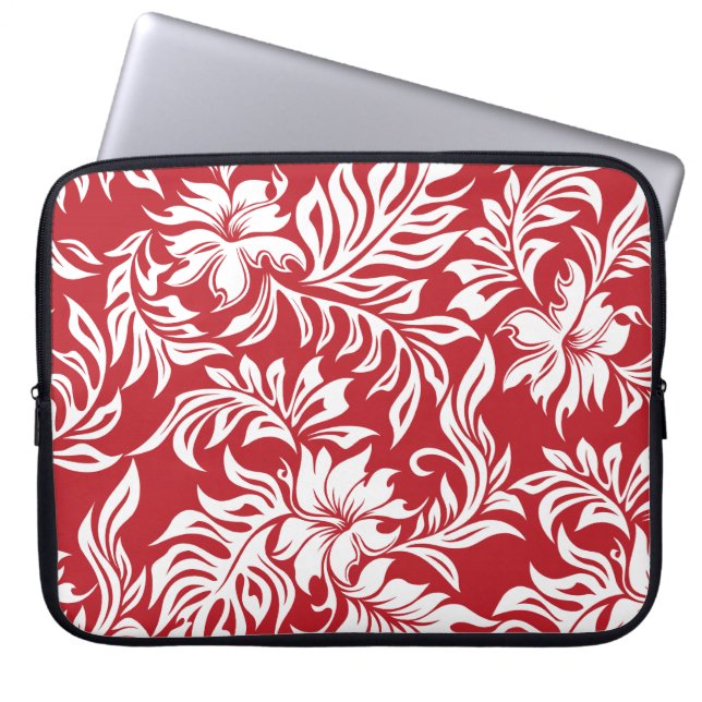 Waikiki Hibiscus Hawaiian Neoprene Wetdräe Laptop Sleeve (Framsidan)