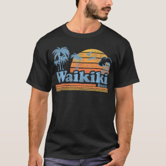Waikiki Honolulu Hawaii Beach Surfing Hawaiian T Shirt