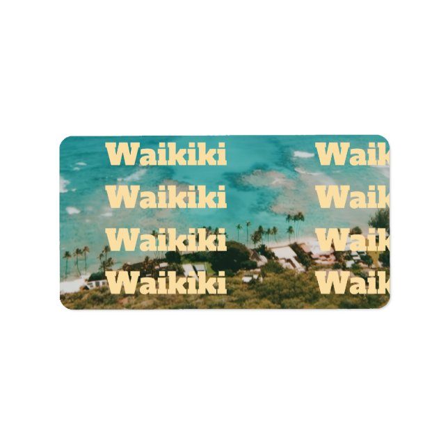 Waikiki, Honolulu, Oahu, Hawaii Adressetikett (Framsidan)