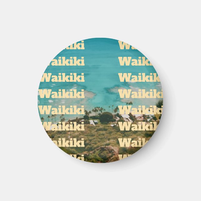 Waikiki, Honolulu, Oahu, Hawaii Magnet (Framsidan)