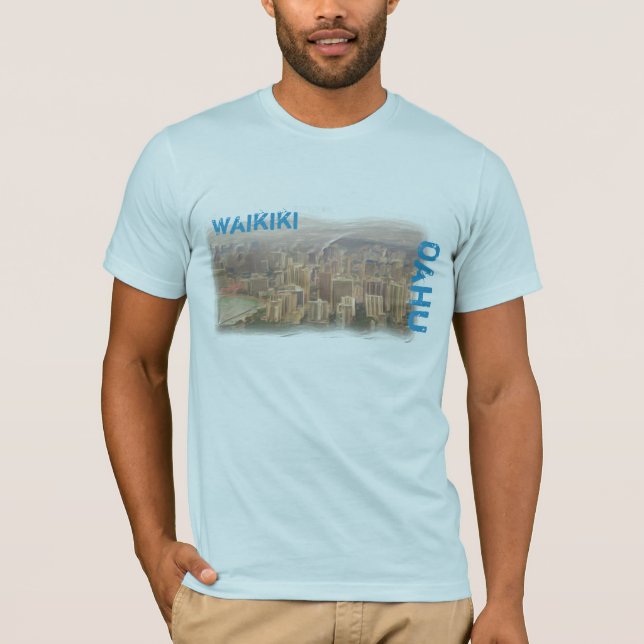 Waikiki Oahu manar shirt T (Framsida)