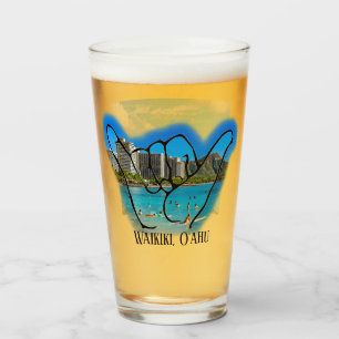 Waikiki och Diamond Head, O'ahu, Beer Glass Glaskopp