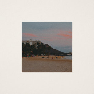 Waikiki Pastel Sunset Fyrkantigt Visitkort