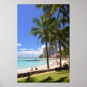 Waikiki strand 2 poster