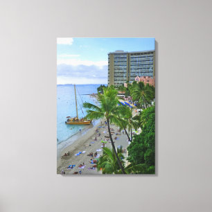 Waikiki strand canvastryck