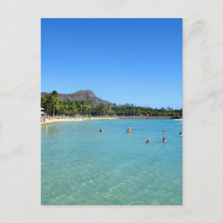 Waikiki strand och Head krater för diamant, Hawaii Vykort
