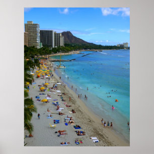 Waikiki strand poster