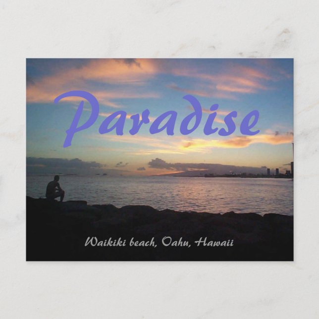 Waikiki-strand Vykort (Framsida)