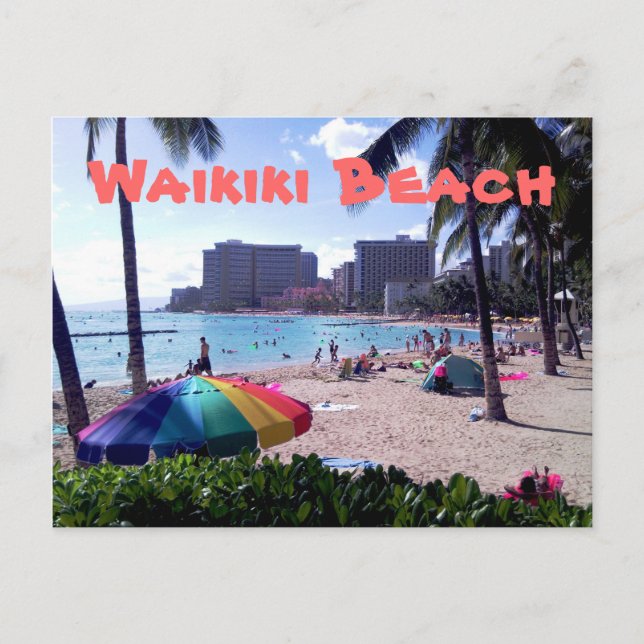 Waikiki strandvykort vykort (Framsida)