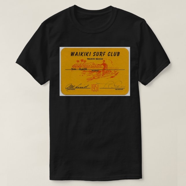 waikiki surfa klubb t shirt (Design framsida)