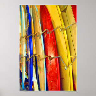Waikiki Surfboard Skriv ut Poster