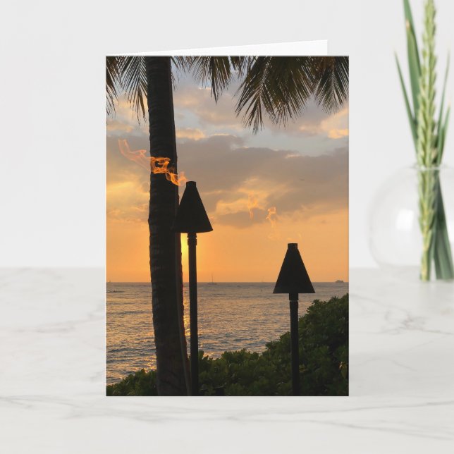 Waikiki Tiki Torches Tack Kort (Framsida)
