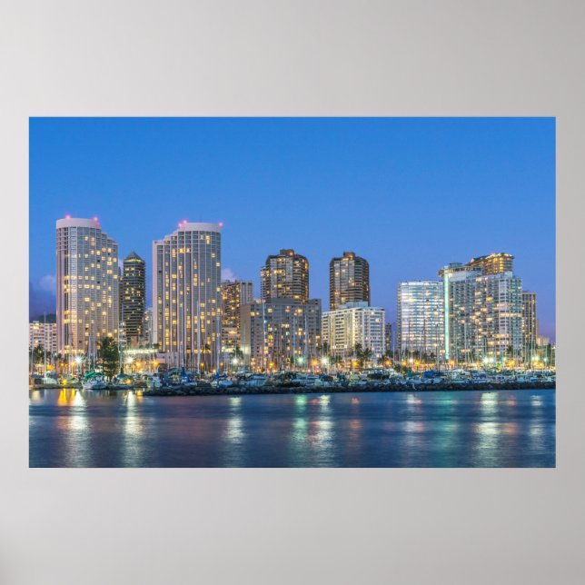 Waikikis stad Skyline Poster (Framsidan)