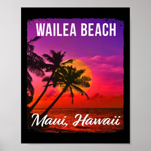Wailea Beach Maui Hawaii Hawaiian Islands Poster (Framsidan)