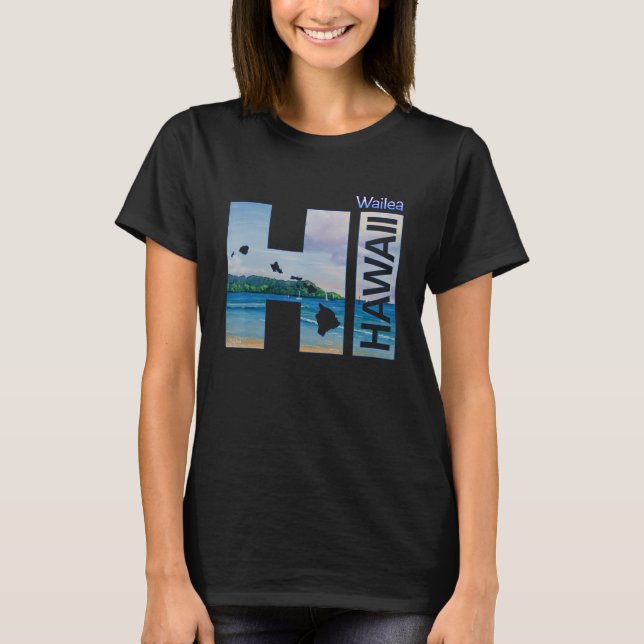 Wailea HI Hawaii Aloha State Vacation T Shirt (Framsida)