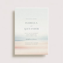 Wailea Watercolor Minimalist Elegant Beach Wedding