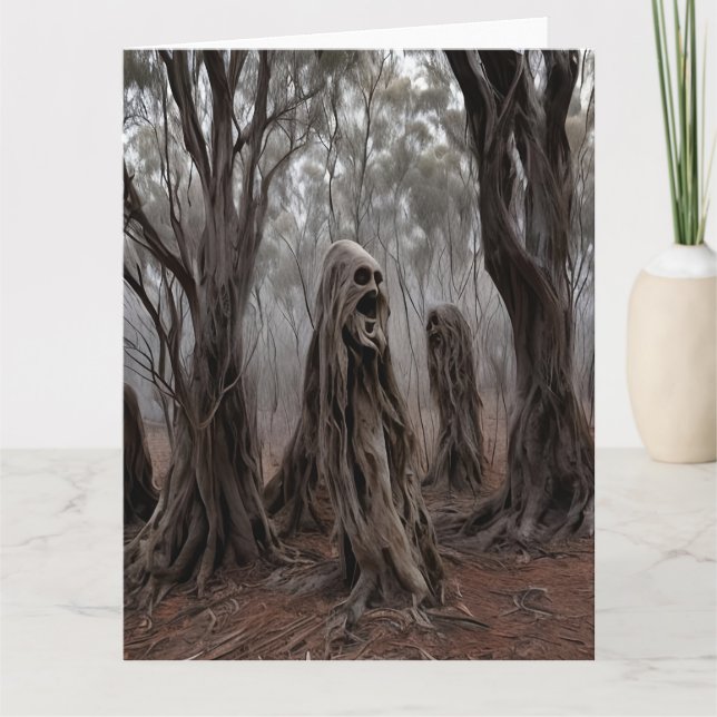 Wailing Ghost Träd Australian Bush Tack Kort (Framsida)