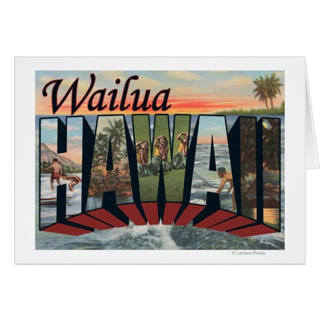 Wailua, HawaiiLarge Brev ScenesWailua, HI Hälsningskort (Framsidan Horizontal)