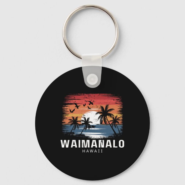 Waimanalo Beach Hawaii Surfing Surfar  Nyckelring (Framsida)