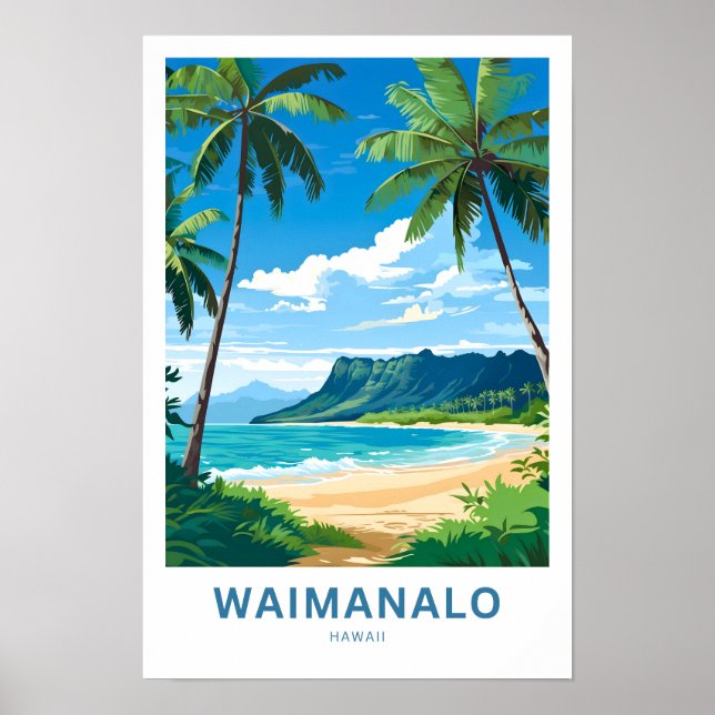 Waimanalo Hawaii Travel Skriv ut Poster (Framsidan)