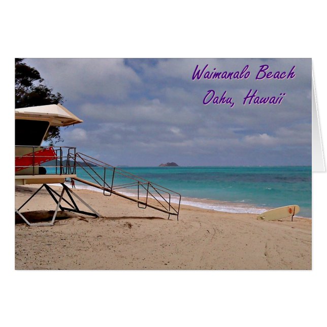 Waimanalo stranden Hawaii Hälsningskort (Framsidan Horizontal)