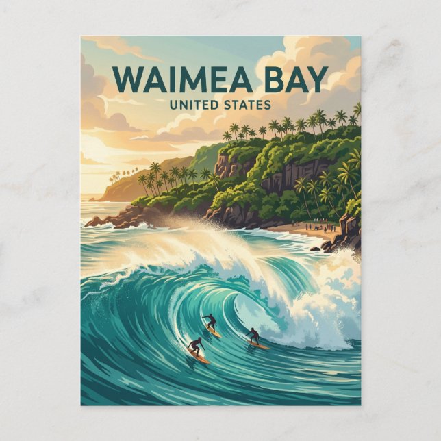 Waimea Bay Hawaii Vykort (Framsida)