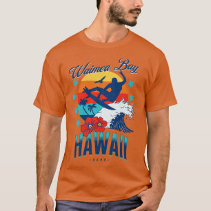 Waimea Bay Oahu Hawaii Big Wave Surfing T Shirt