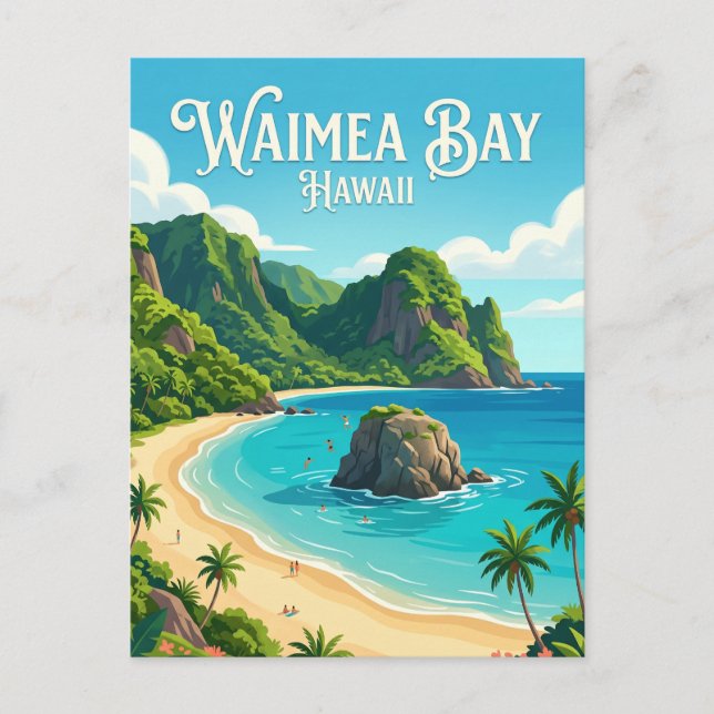 Waimea Bay USA Vykort (Framsida)