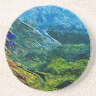 Waimea Canyon Abstrakt Impressionist Underlägg Sandsten