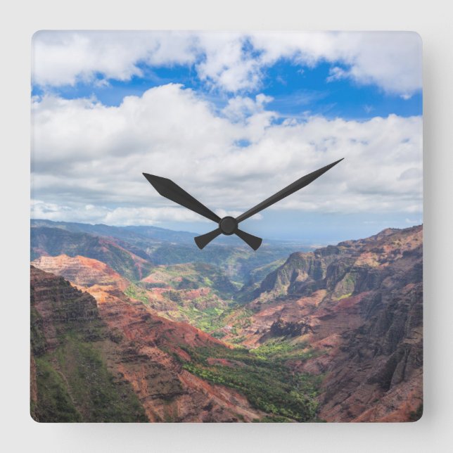 Waimea Canyon Fyrkantig Klocka (Framsida)
