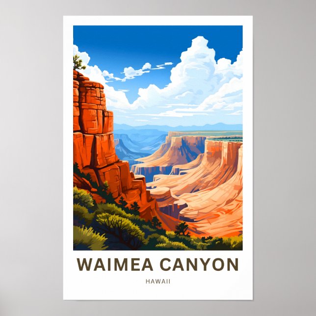 Waimea Canyon Hawaii Travel Skriv ut Poster (Framsidan)