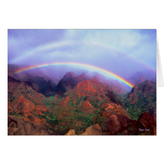 Waimea Canyon - Kauai - Hawaii- Dubbla Rainbow Hälsningskort