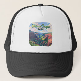 Waimea Canyon Kauai Hawaii liggande Retro Keps