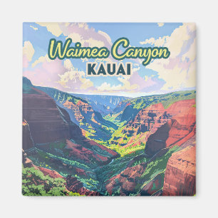 Waimea Canyon Kauai Hawaii liggande Retro Magnet