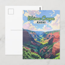 Waimea Canyon Kauai Hawaii liggande Retro