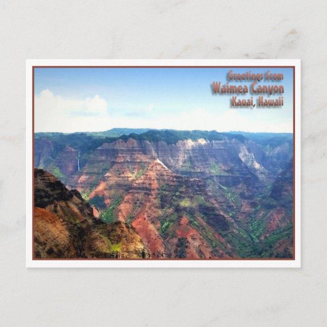 Waimea Canyon, Kauai, Hawaii Postcard Vykort (Framsida)
