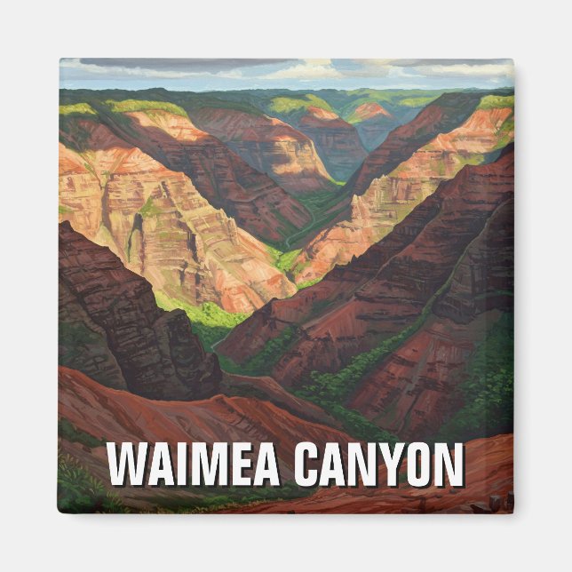 Waimea Canyon Kauai Hawaii Travel Magnet (Framsidan)